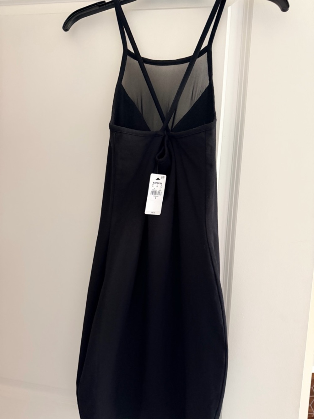 Express Black Sheer-Back Halter Tank Dress NWT!